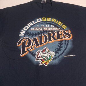 Majestic MLB Men's VTG 1998 San Diego Padres World Series T Shirt XL